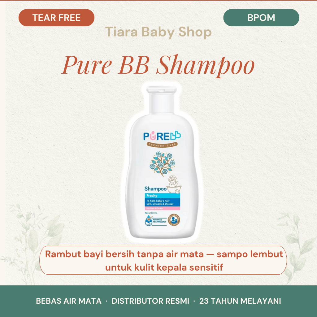 Pure BB Shampoo 80ml 230ml - Sampo Bayi Lembut Bebas Air Mata Kulit Kepala Sensitif BPOM