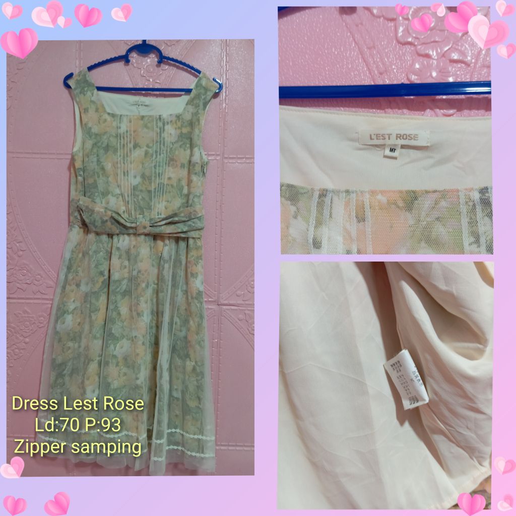 Dress Lest Rose bunga tile