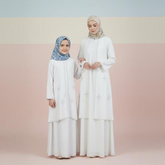 Gamis Abaya Ameera Putih Couple Ibu Dan Anak Perempuan Terbaru Cocok Jalan & Acara Formal 2026