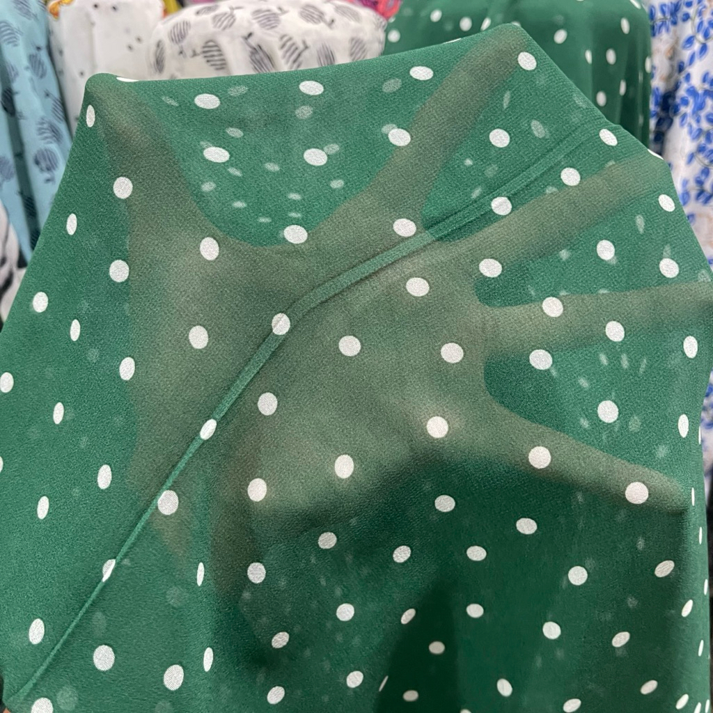 kain ceruty baby doll motif polkadot premium - kain zara ceruty - kain sifon ceruti - kain ceruty mo