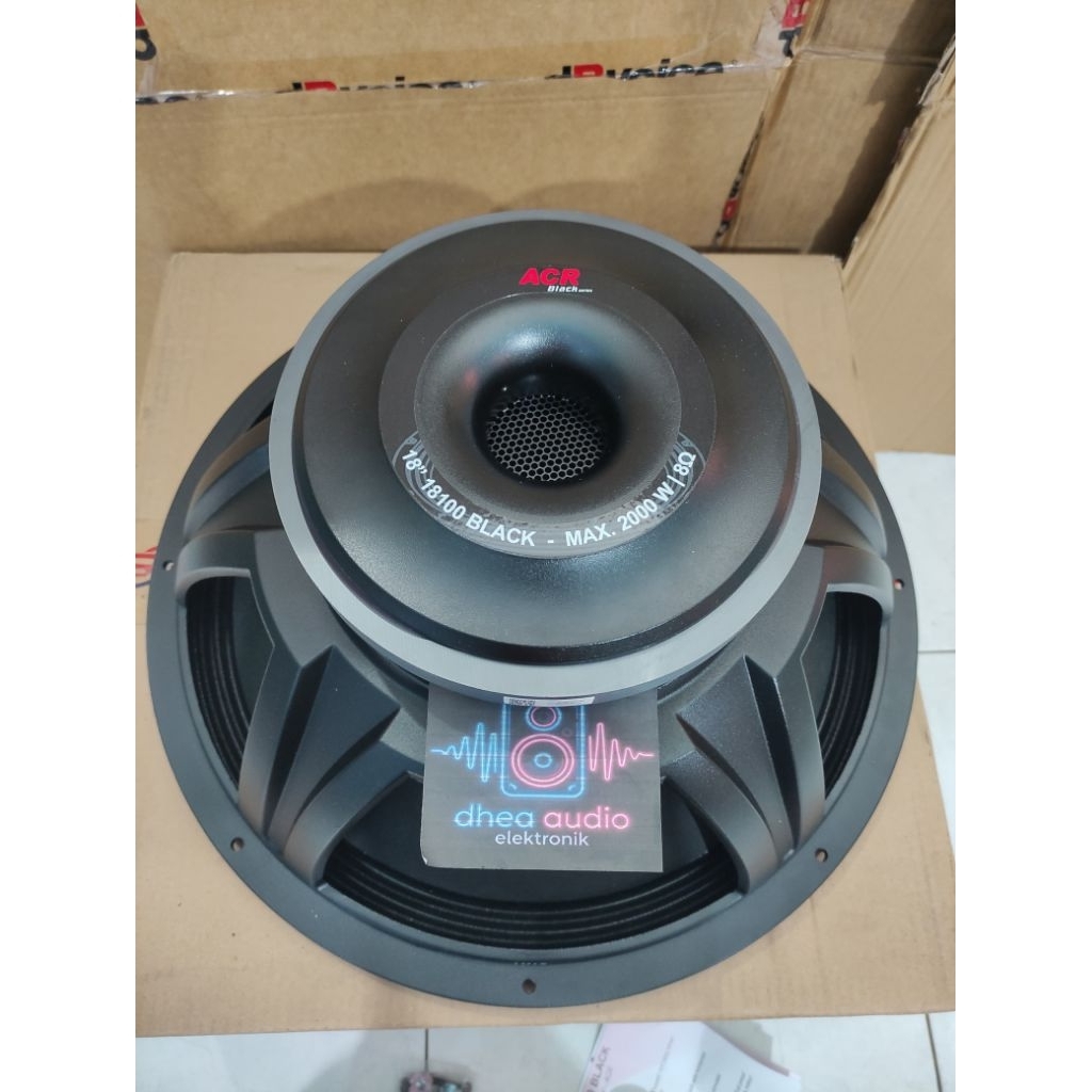 Speaker Component ACR 18100 BLACK series Original 18 inchi Subwoofer 2000 Watt Coil 3.9 in Subwoofer