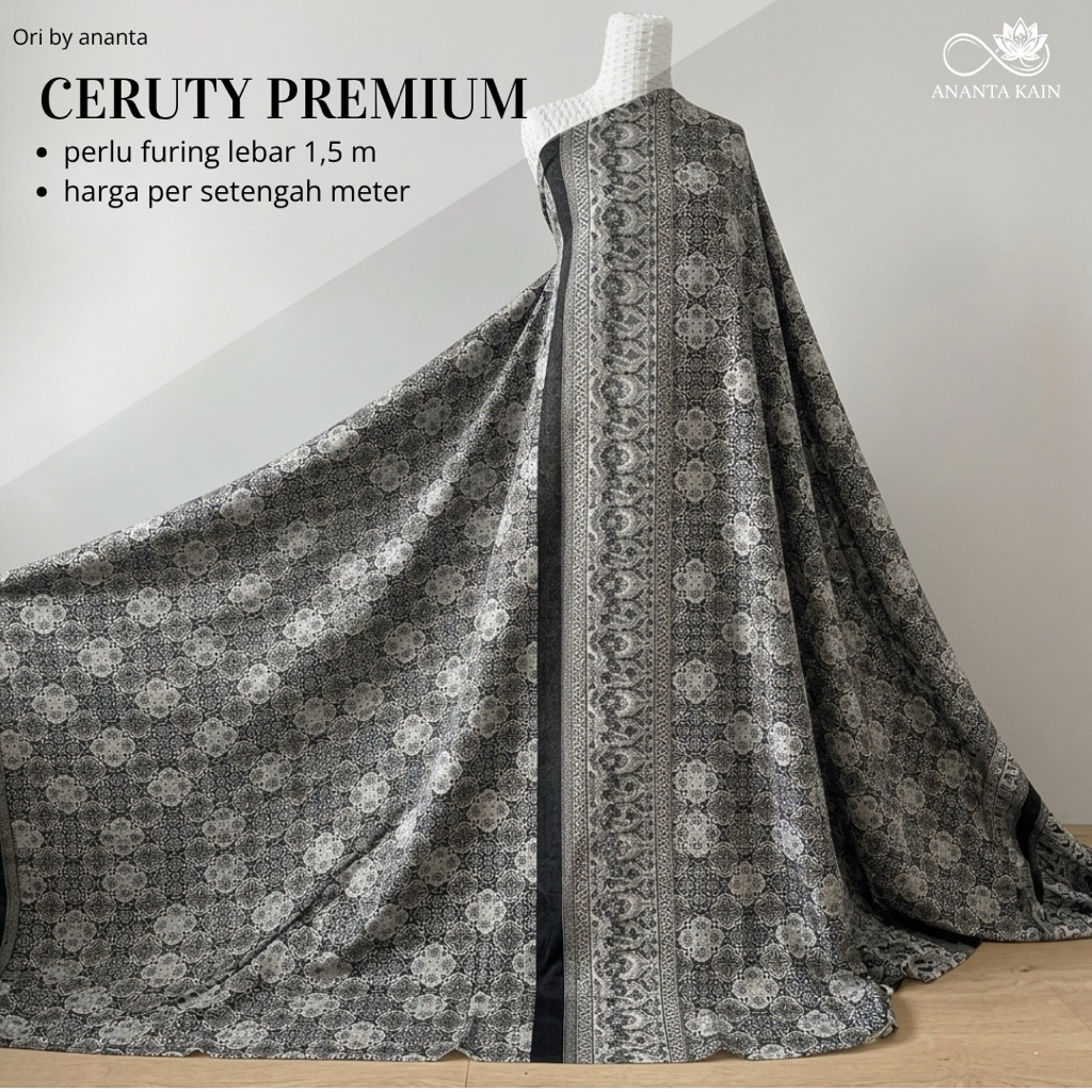 kain sifon ceruty motif batik panel