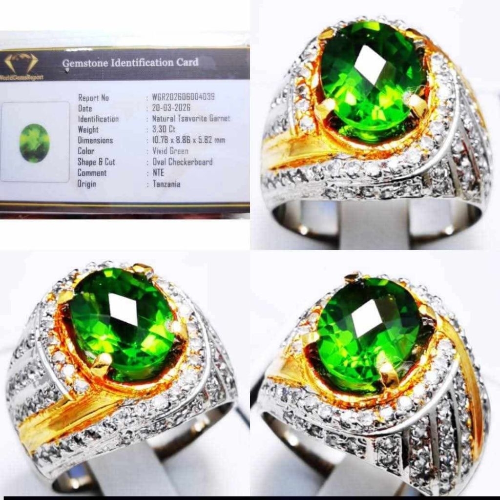 Natural Tsavorite Garnet Green Model Stempel