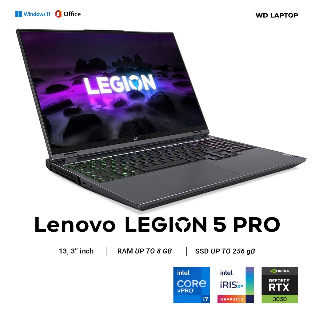 Lenovo Legion 5 Pro 16 intel Core 17 Gen 12 RAM 16GB SSD 1TB NVME Nvidia RTX 3050Ti QHD
