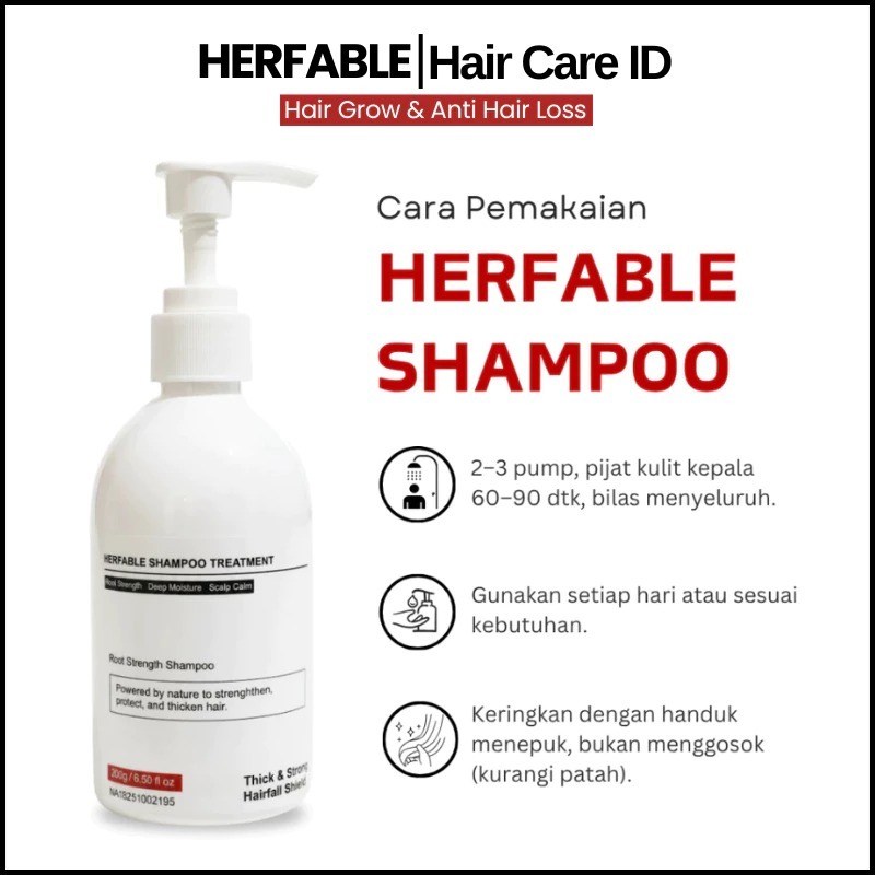 Herfable Shampoo Penghilang Uban Penghitam Rambut Uban Original Shampoo Anti Uban