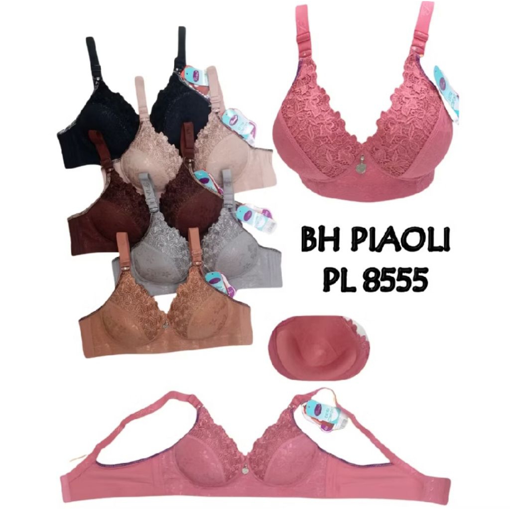 PUSAT GROSIR 6PCS-12PCS BH Piaoli 8555 Busa Push Up Tanpa Kawat Kait 3 Cup B uk 36 - 42