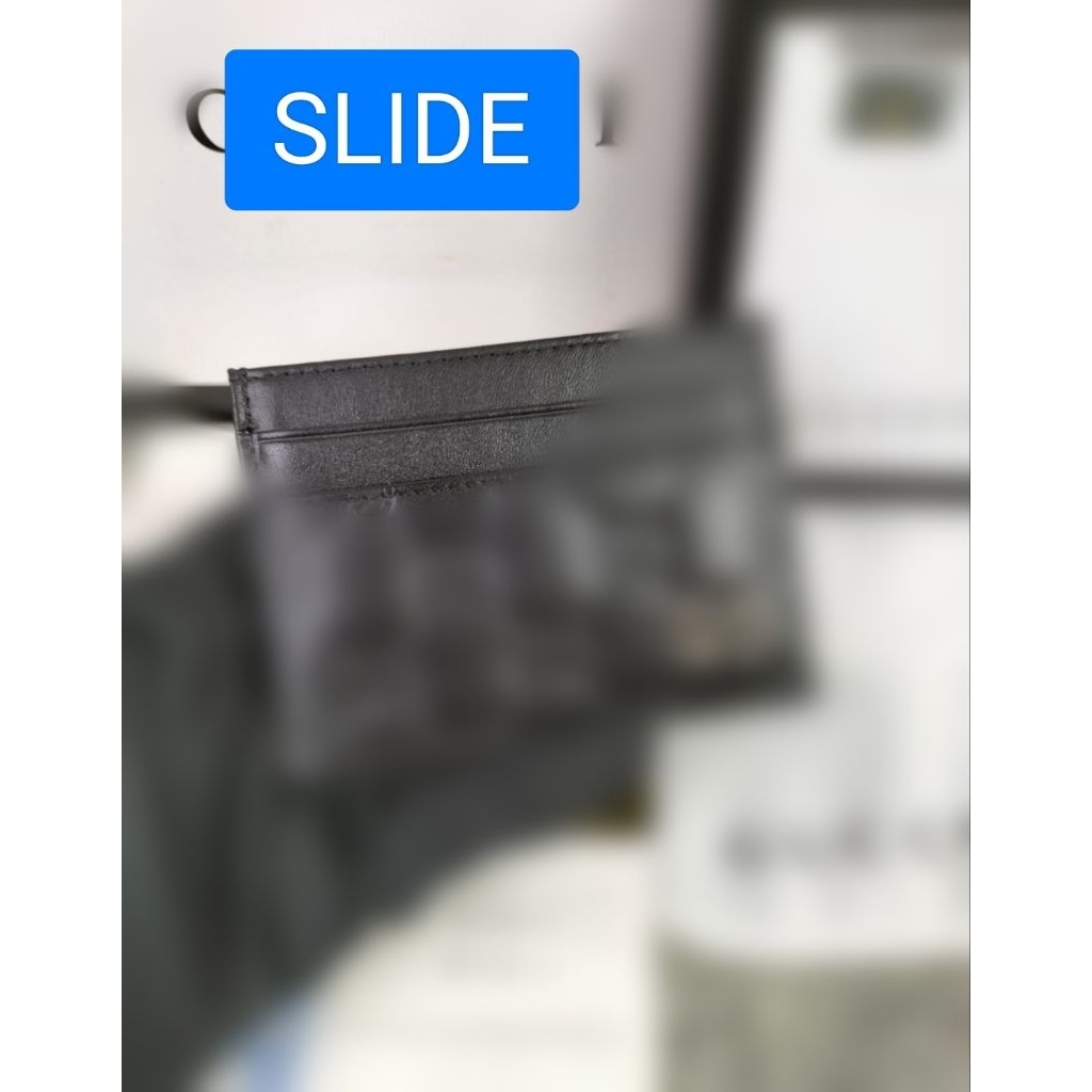 CARD HOLDER DOMPET KARTU BRANDED PRIA 9ui 5013 BLACK LEATHER MIROR