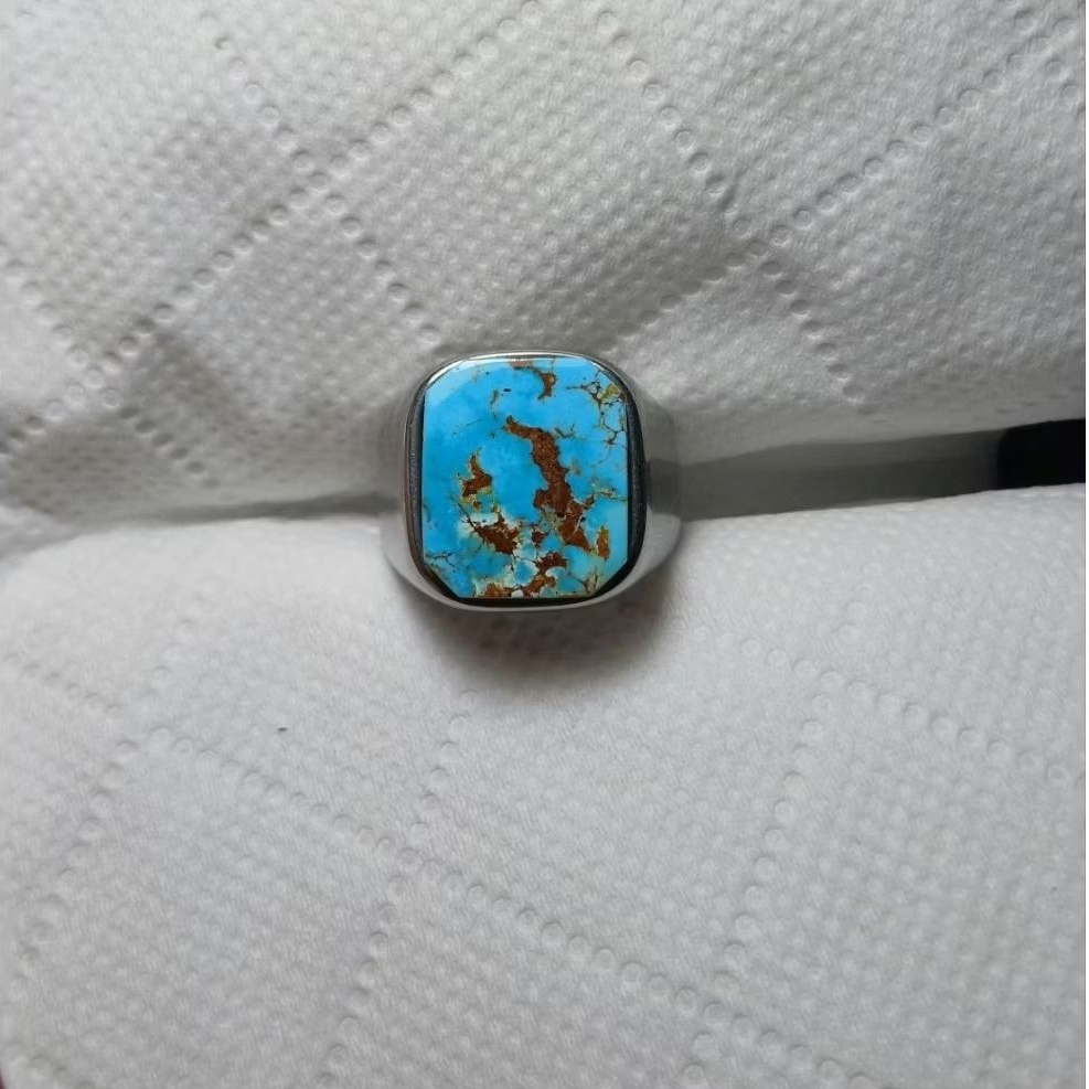 cincin batu pirus persia kotak kantoran natural