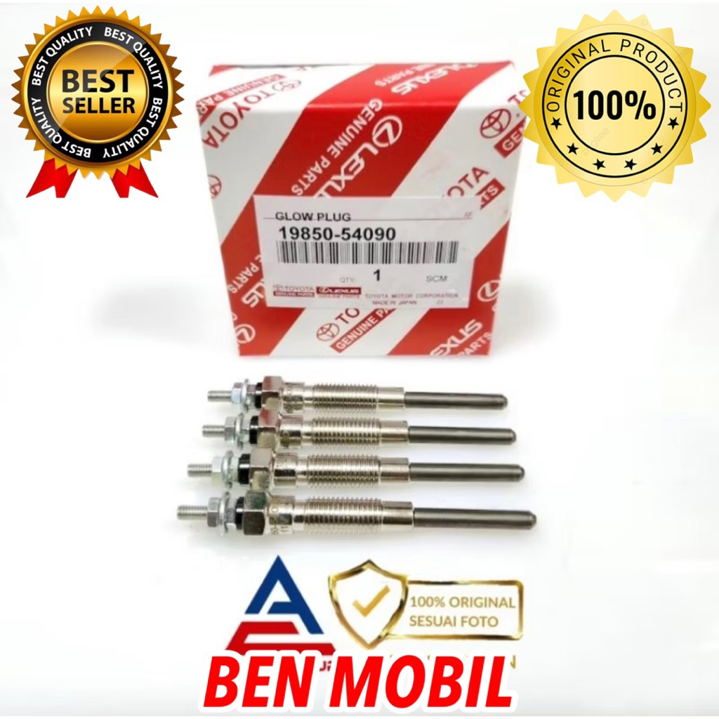 Glow Plug Busi Pemanas Set KIJANG 7K DIESEL 11VOLT 19850-54090 ASLI - BEN MOBIL