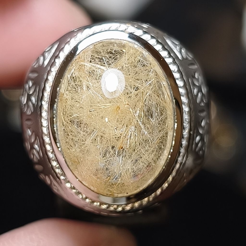 BATU KECUBUNG RAMBUT EMAS ring size 8