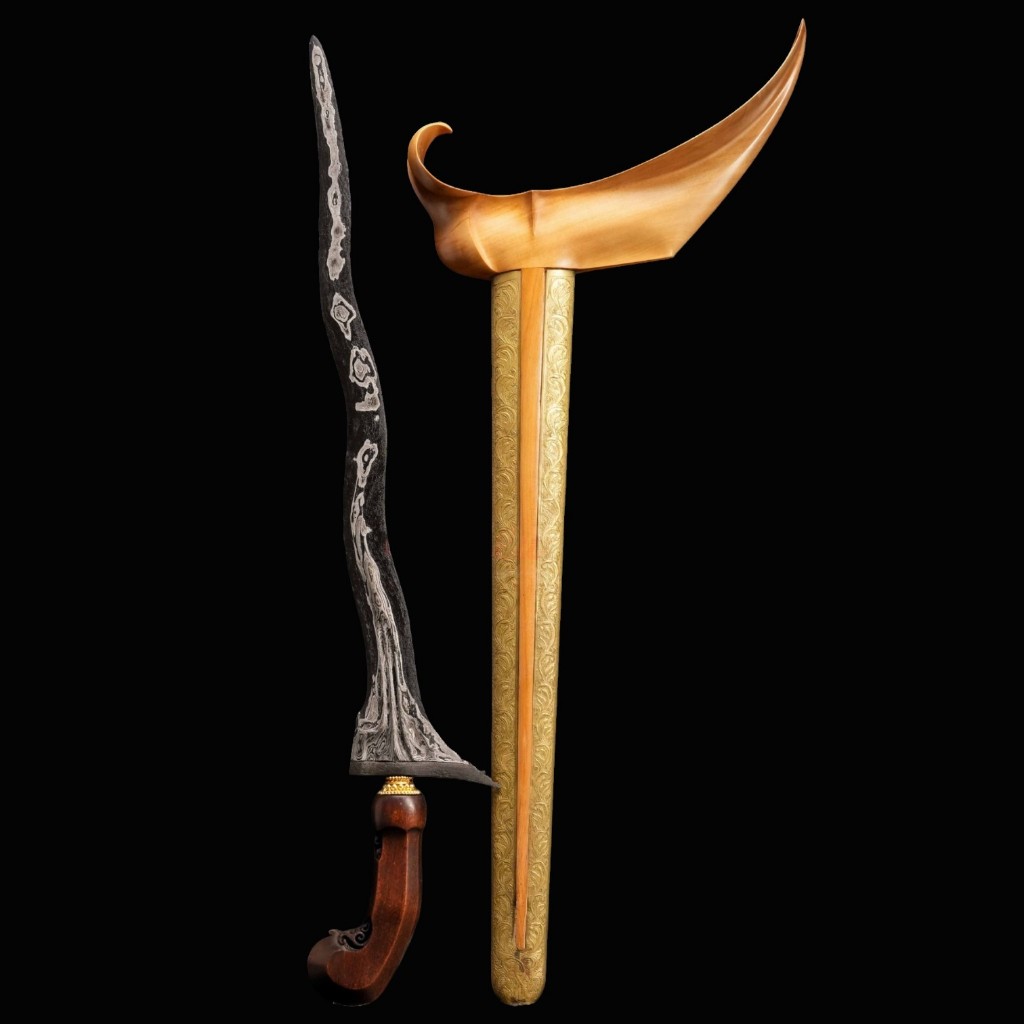Keris Dholog Luk 5 Pamor Jung Isi Dunyo Tangguh Pajang Mataram
