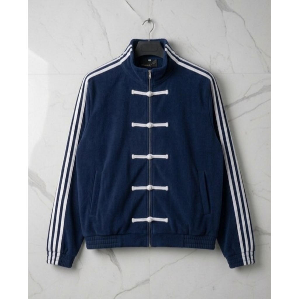 PROMO jacket TRACKTOP CHEONGSAM CNY NAVY || CASUAL || pria wanita || fleece cotton 280-290gsm || ter