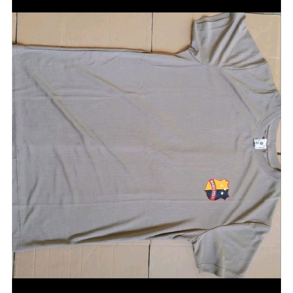 Kaos coklat polisi logo mabes bahan Dryfit Jersey