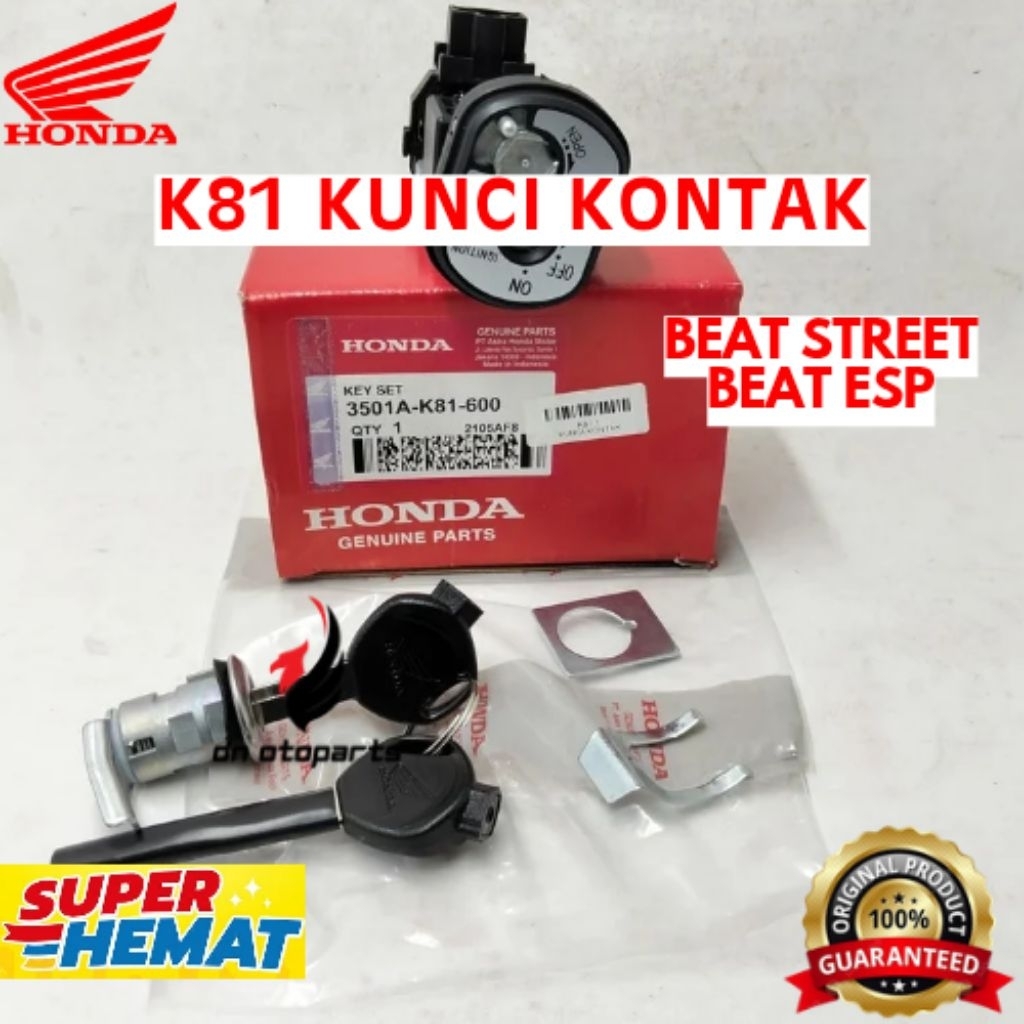 KUNCI KONTAK ORIGINAL HONDA KODE K81, KUNCI KONTAK BEAT STREET, KUNCI KONTAK BEAT ESP









