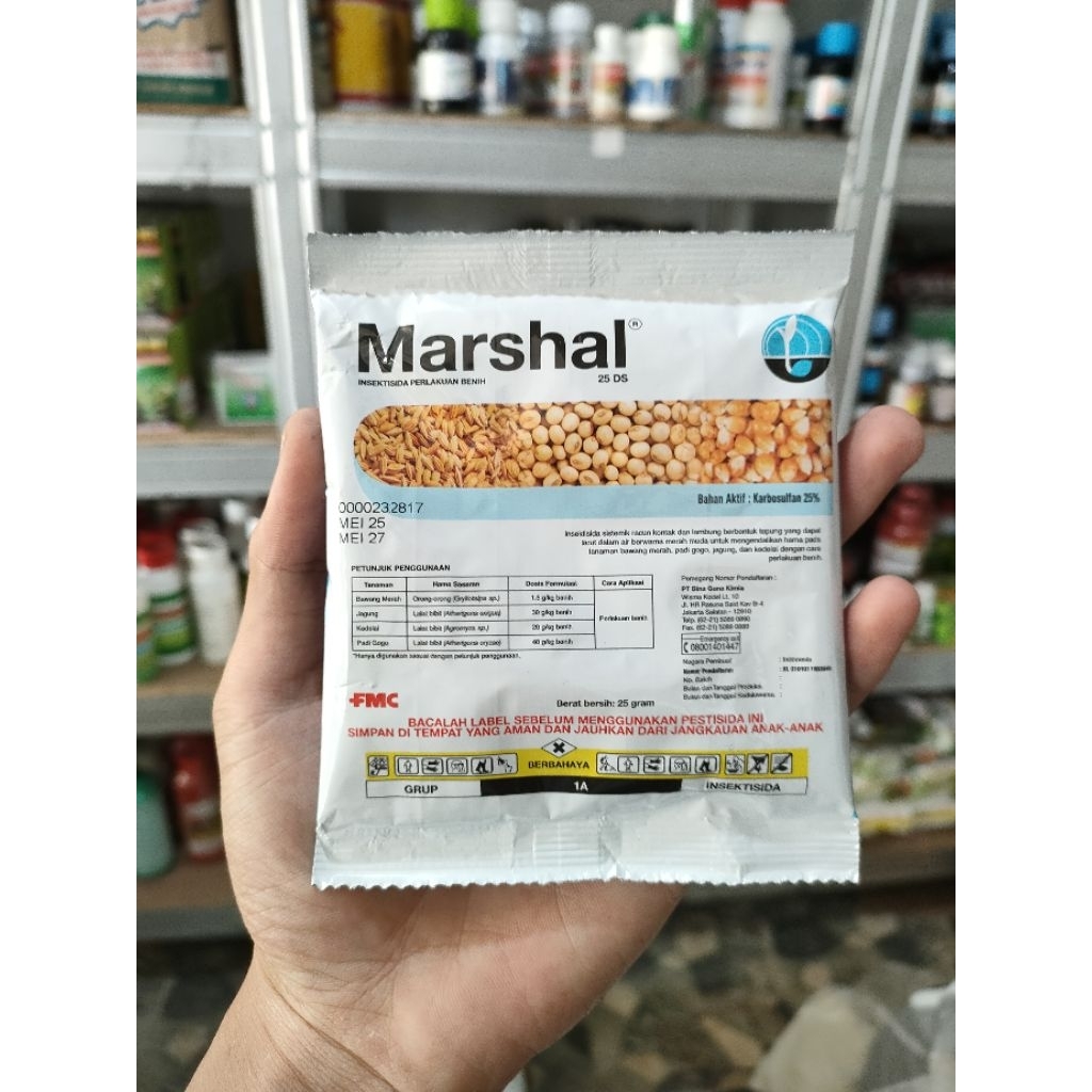 Insektisida Marshal 25DS 25gr - Sistemik, Kontak dan Lambung, Bubuk Merah Muda