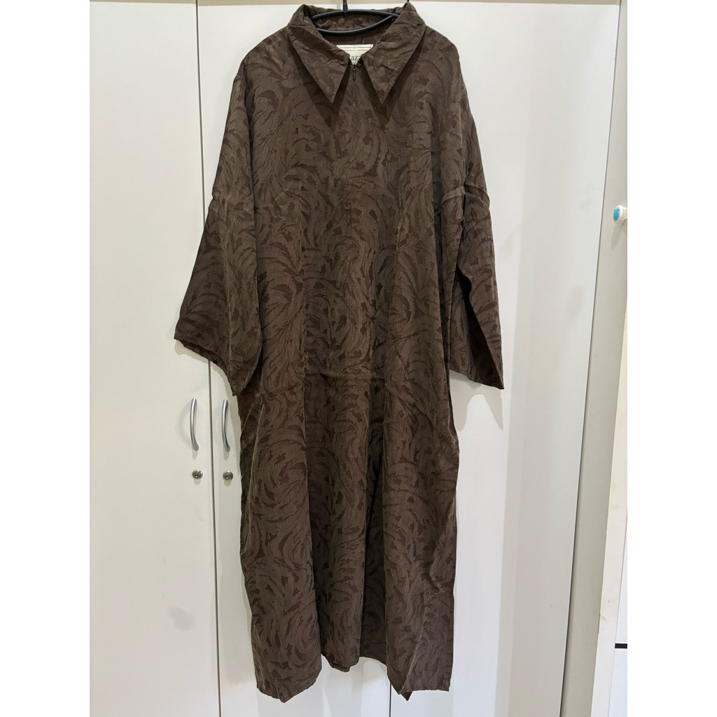 TAZA Faye Abaya Brown Taupe M Nubuck Marble