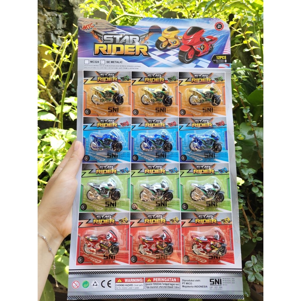 4pcs / star rider / motor spin go kecil / motor metalik / motor unik viral