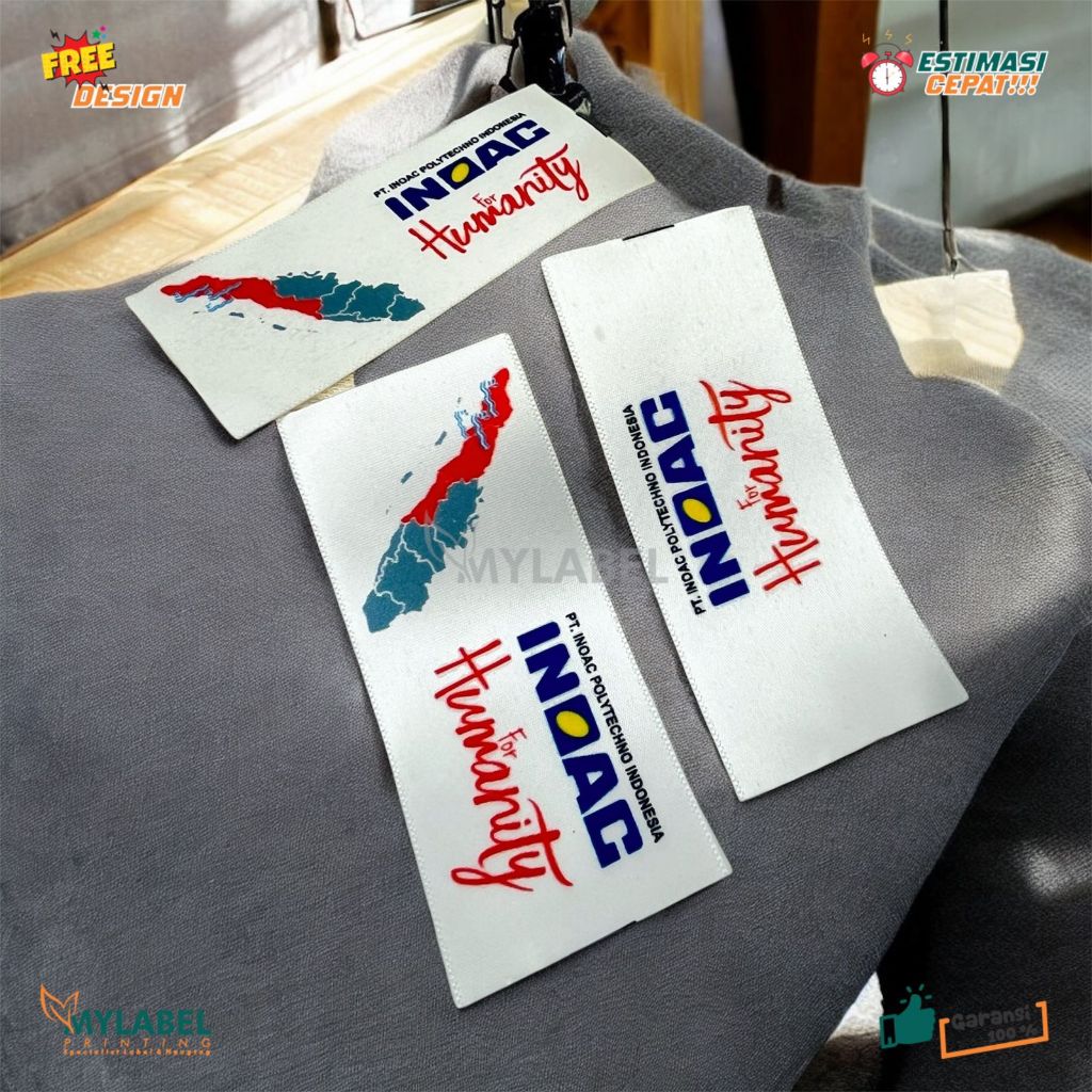 label satin printing  sparasi / label satin custom / label baju prmium