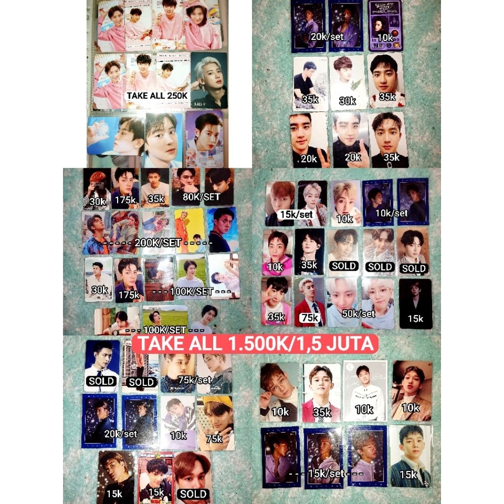 Photocard EXO official Sehun Kai D.O. Chen Xiumin Baekhyun Suho Lay Xiumin pc seasons Greetings 2023
