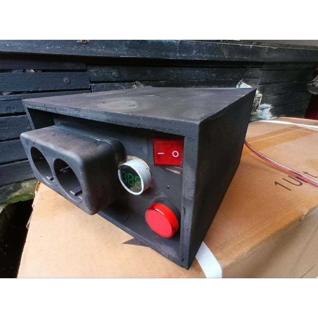 Panel Listrik Mini Sound System + Voltmeter Digital | Box Kayu