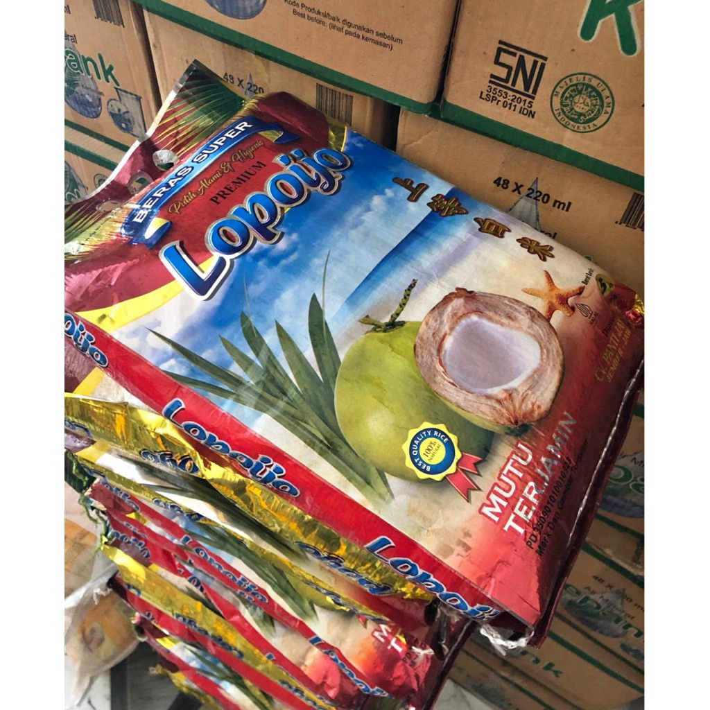 Beras lopo Ijo 3kg X 5pcs - Aroma Wangi, Kualitas Premium INSTAN siap kirim