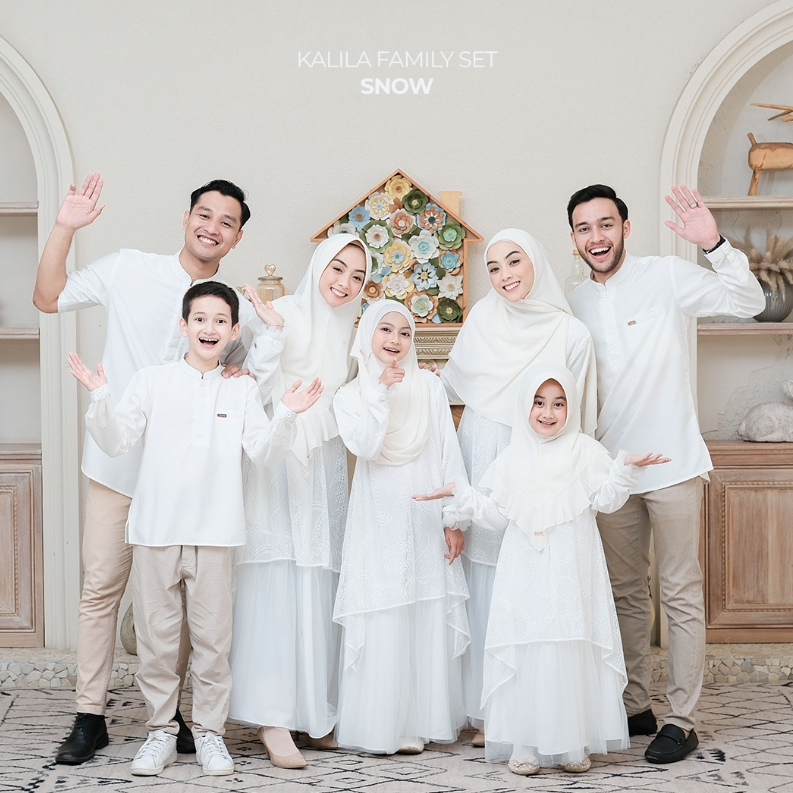 Zayra Hijab | Kalila Snow - Dress Gamis Wanita Brokat Kondangan Lebaran Jumbo Elegan Koko Anak Dewas