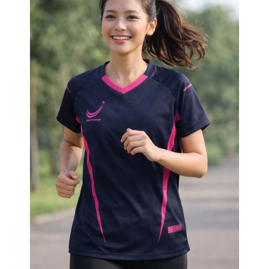 kaos baju Jersey atasan wanita remaja dewasa cocok buat senam joging gym aerobik futsal volly sepakb