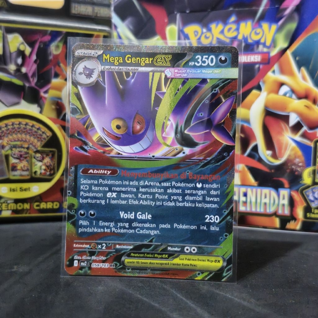 Mega Gengar EX 058/103 RR indonesia - Pokemon Card Original