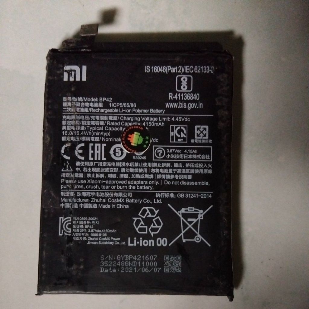 baterai mi 11lite copotan