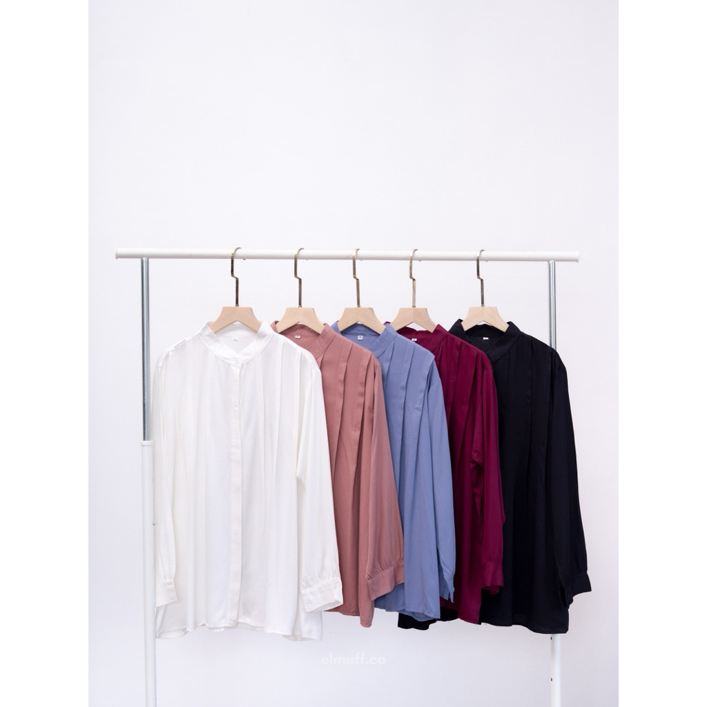 Kemeja Polos Rayon Oversize/ Kemeja Polos Merah/ Blouse Rayon Jumbo
