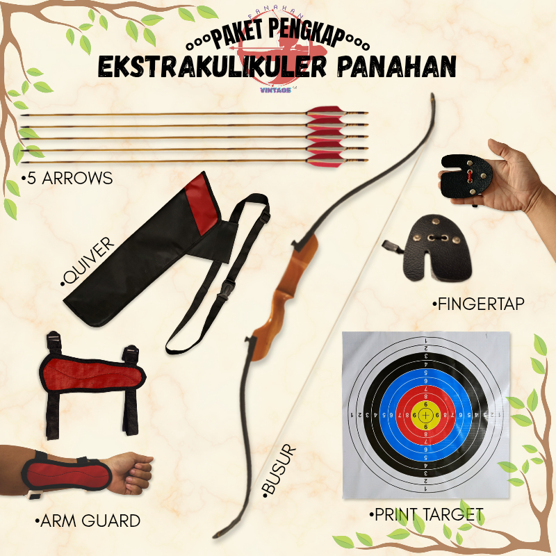 Paket Lengkap Busur Panah Ekstrakulikuler SD SMP Panahan Anak SD SMP