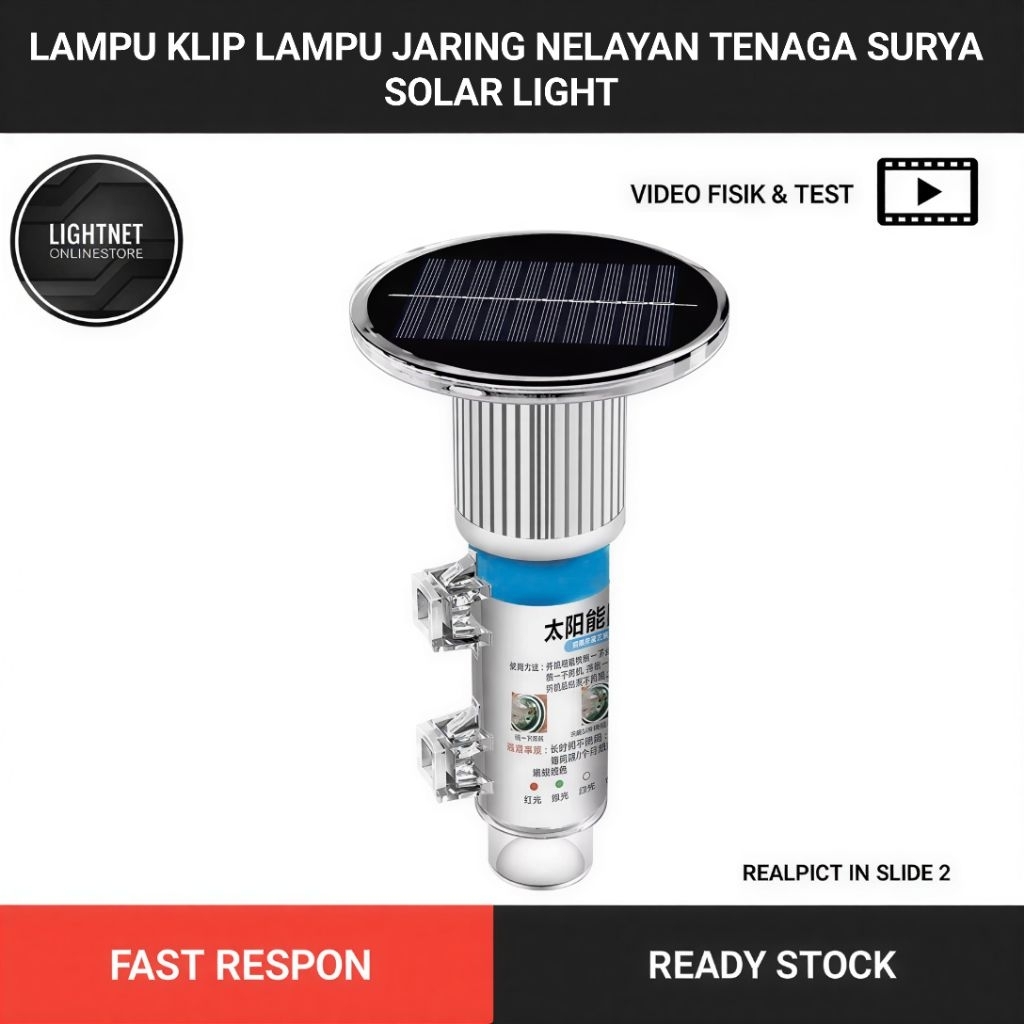 Lampu Klip Lampu Jaring Nelayan Tenaga Surya Solar Light Lampu klip Lampu Jaring Nelayan tenaga mata