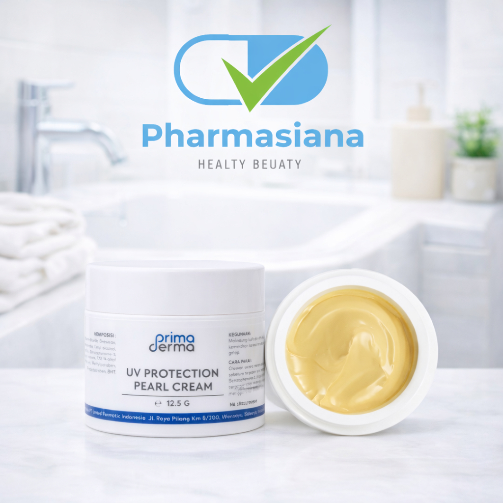 Primaderma UV Protection Pearl Cream  - Pearl Cream Dengan Kandungan SPF (warna kuning)