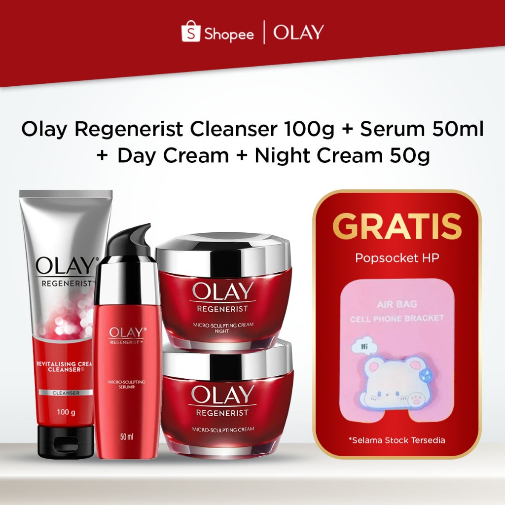 Olay Regenerist Set Niacinamide Skincare Antiaging Cream, Serum, Cleanser