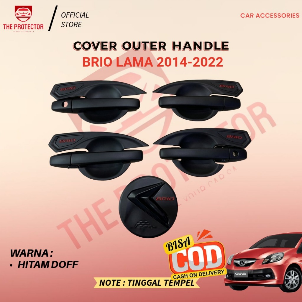 BRIO OLD Paket Cover Outer Handle Tank Cover HITAM CARBON 2014-2022 Aksesoris Mobil Pegangan Pintu