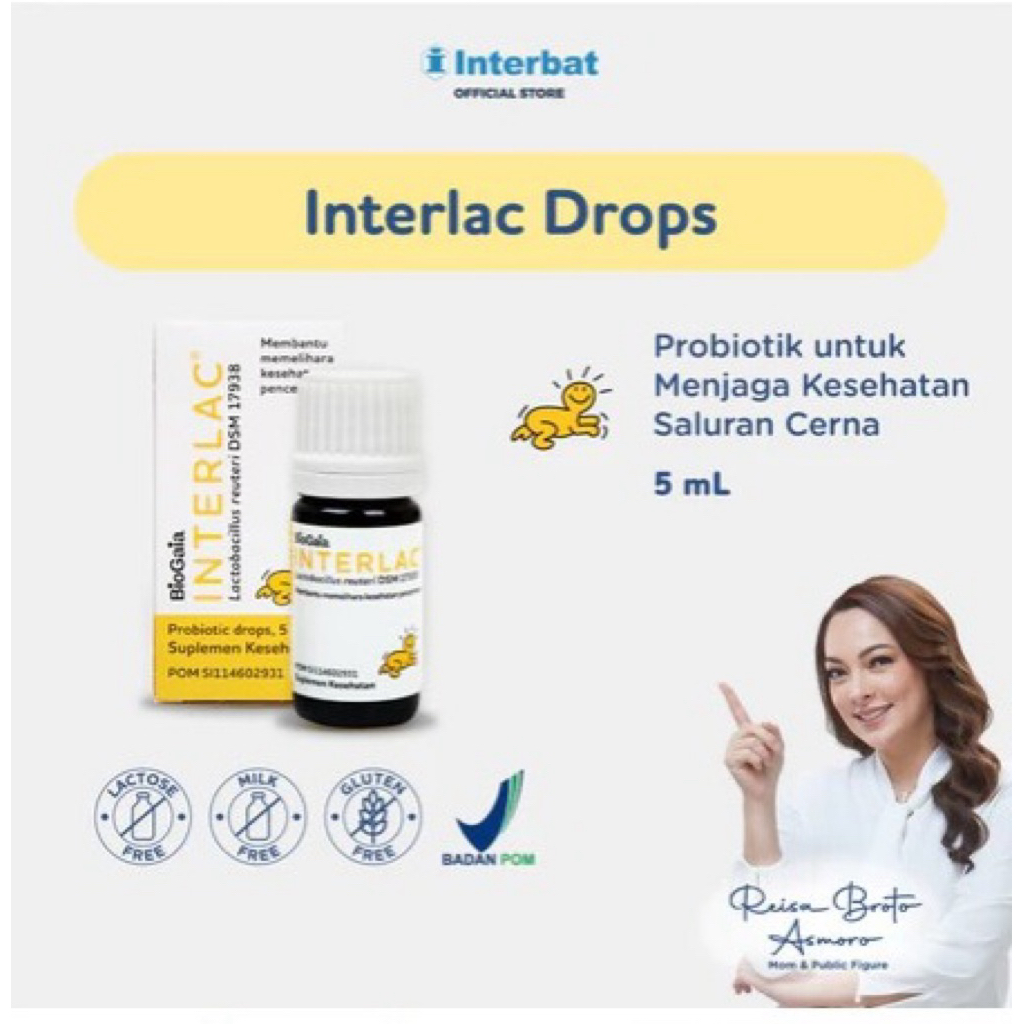 Interlac drops 5ml probiotik bayi dan anak