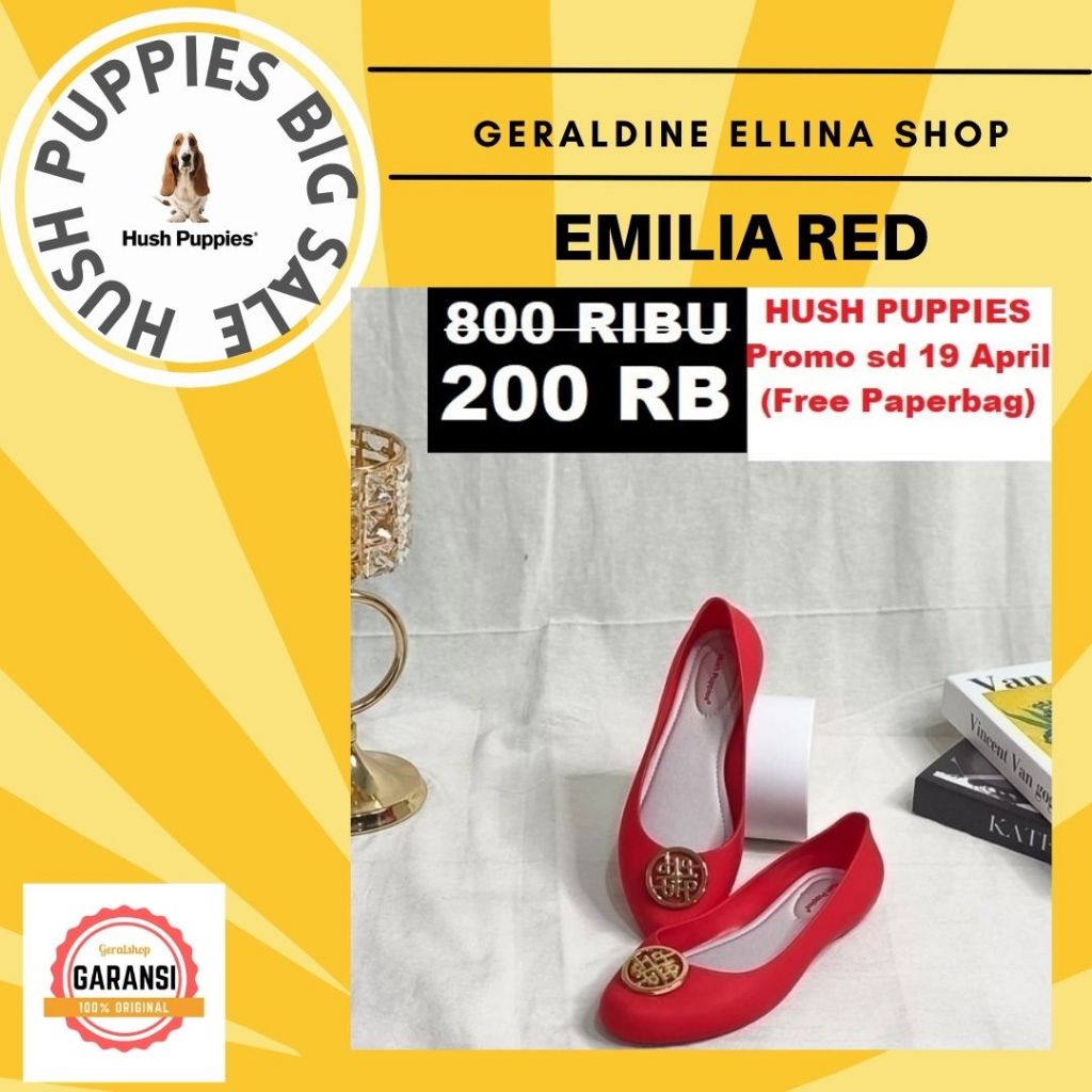 BEST SELLER Sepatu Flat Hush Puppies Original Seri EMILIA