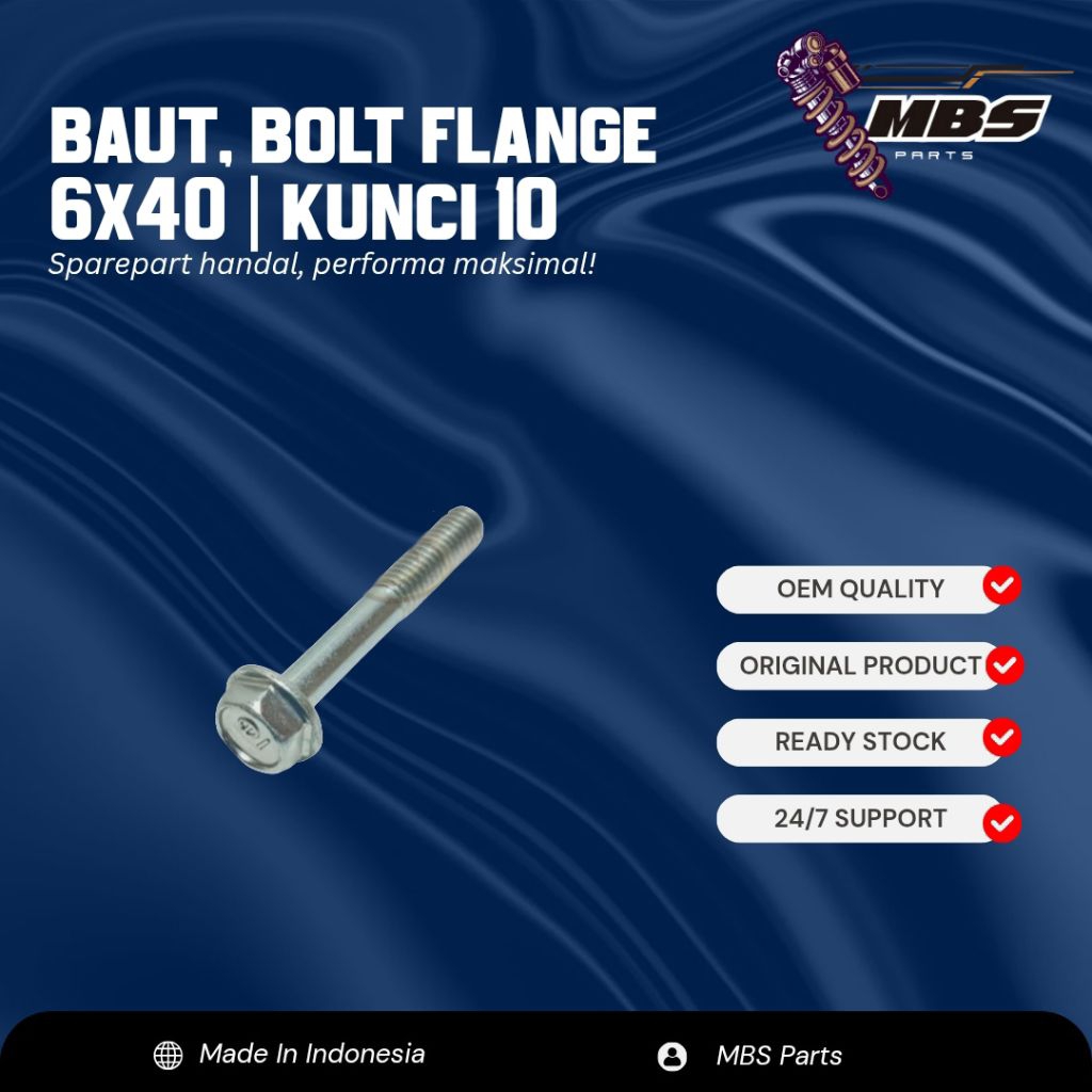 MBS PARTS Baut Kunci 10 Bolt Flange 6x40 Vario ADV Beat PCX CB CBR 150R