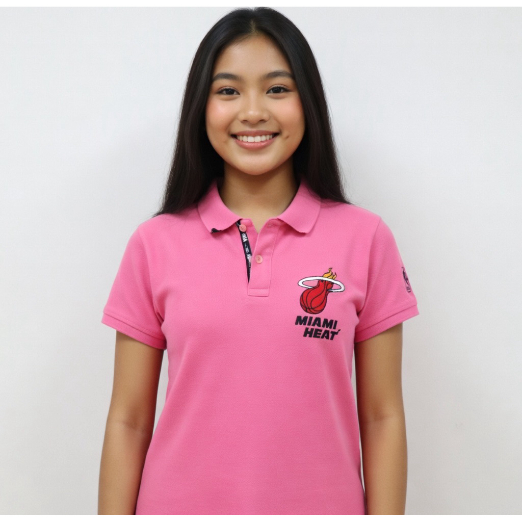 Kaos Polo NBA Miami Heat Pink Women Edition Original Second