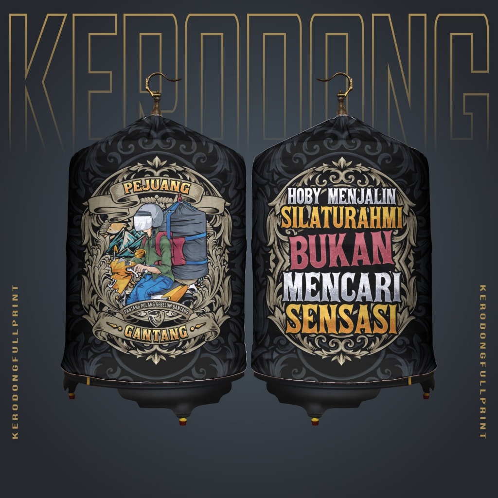 KERODONG FULL PRINTING SANGKAR MURAI QUOTES SERIES PEJUANG GANTANG BAHAN PE PREMIUM SUBLIME RESLETIN
