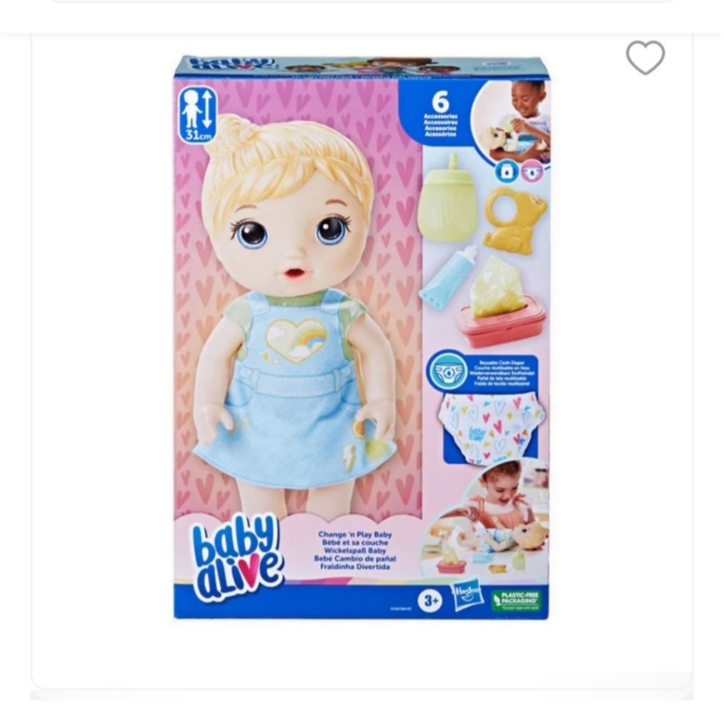 BABY ALIVE CHANGE N PLAY BLONDE HAIR BABY DOLL PLAYSET MAINAN BONEKA ANAK BABY ALIVE  MAINAN BONEKA 