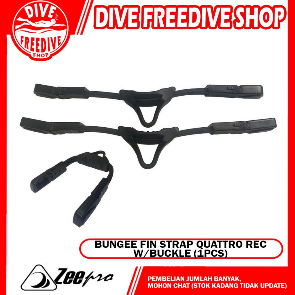 Bungee Fin Strap Zeepro Quattro Rec With Buckle 1 PCS Sparepart Adjustable Fins Scuba Diving Kaki Ka