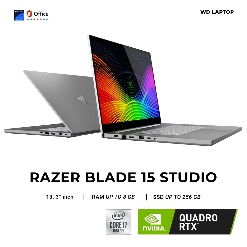 Laptop RAZER BLADE 15 Intel Core i7 Gen 10 VGA NVIDIA QUADRO RTX5000 RAM 64GB SSD 2TB NVMe Layar 4K
