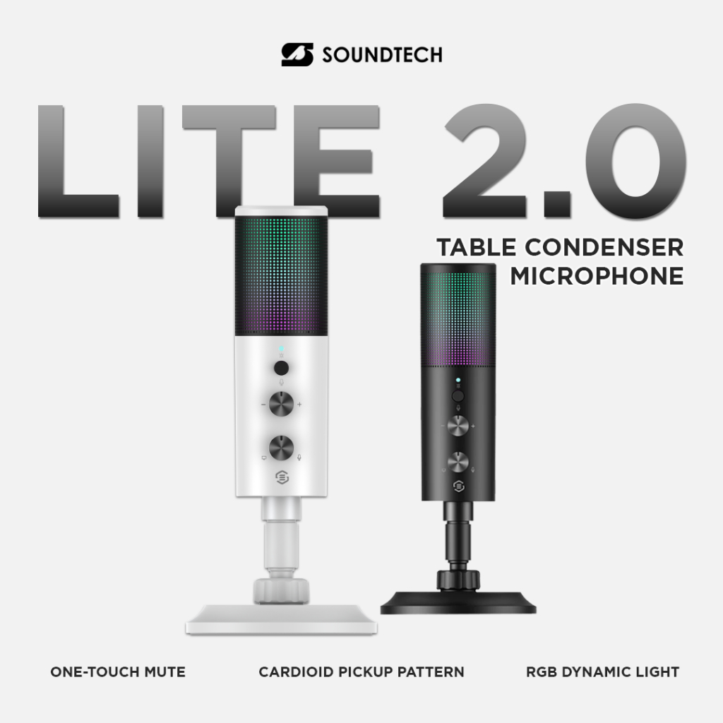 SOUNDTECH Lite 2.0 Condenser Microphone Stand Table for PC Recording Streaming