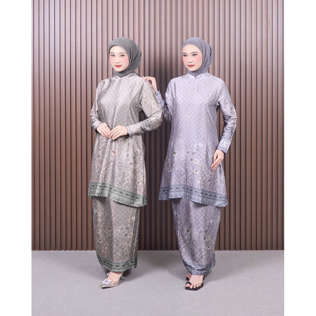 FAMYS - SETELAN ROK MELAYU SILK AYLIN SET MOTIF MALAY KURUNG 022124