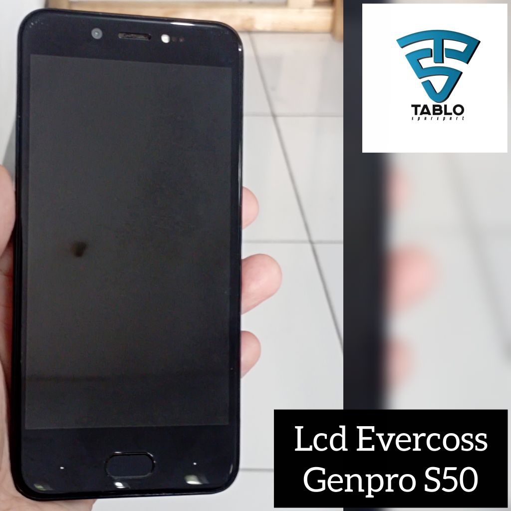 Lcd touchscreen plus frame Evercoss Genpro S50 hidup garansi normal