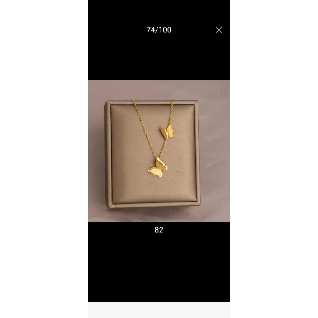 kalung kupu-kupu titanium asli
