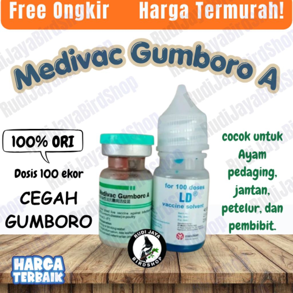 VAKSIN AYAM MEDIVAC GUMBORO A 100DS VAKSIN AYAM USIA 7 HARI MENCEGAH AYAM UNGGAS SAKIT GUMBORO