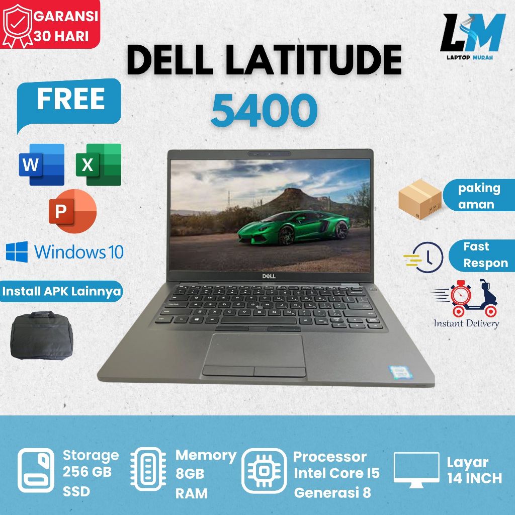 Dell Latitude 5400 I5 Gen 8 8GB 256GB murah bergaransi siap pakai