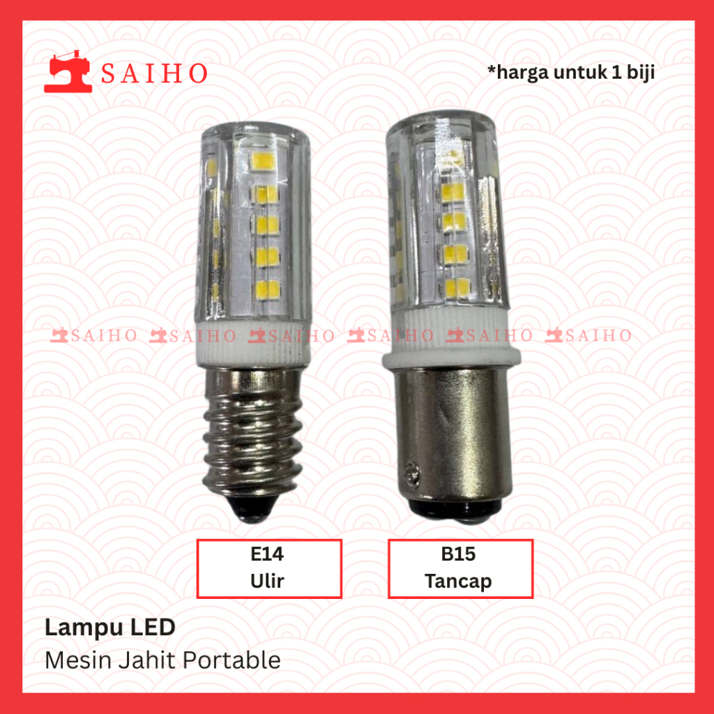 Lampu LED Mesin Jahit Portable E14 / B15 Putih 5W  Light Sewing Machine